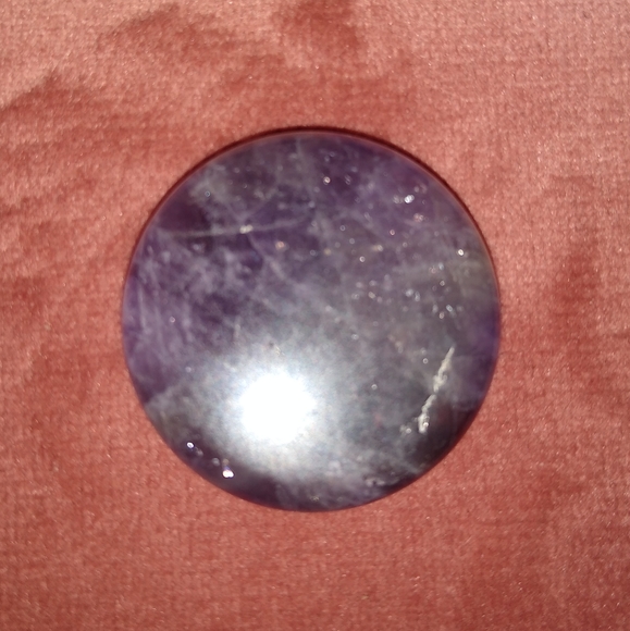 Purple Amethyst Palm Stone Crown Chakra Gem Disc Pocket Gemstone Worry Rock - Picture 2 of 7